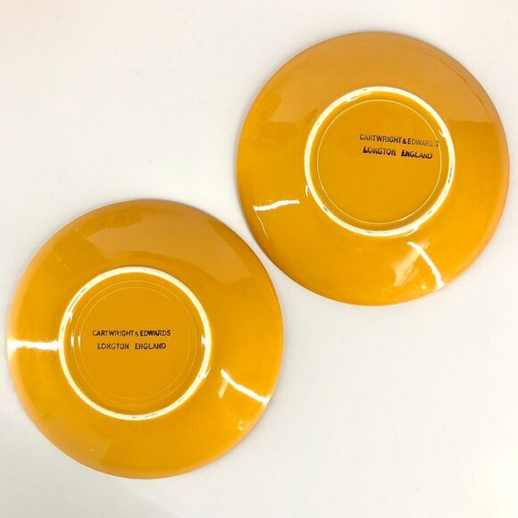 CARTWRIGHT & EDWARDS Vintage 4 Pce Yellow Orange Floral Midcentury Cup & Saucer - Picture 13 of 16